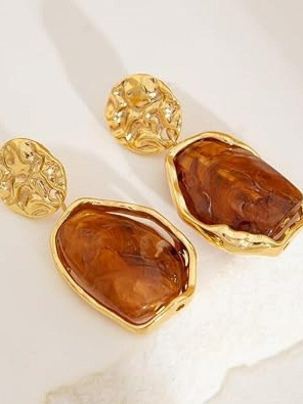 New Trendy Dangle Resin Earrings Gold Resin Hoop Boho Drop Elegant Jewelry